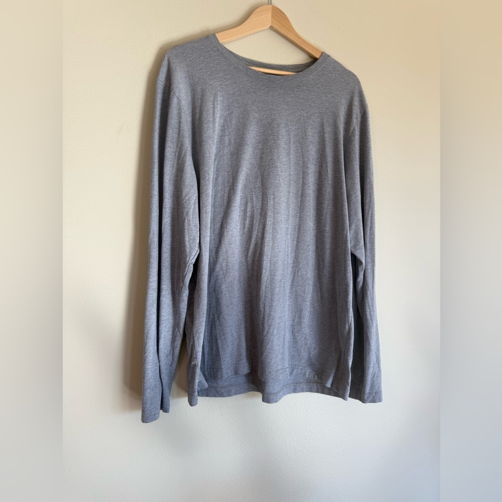 Rhône Men's Long Sleeve Tee XL Heather Gray Organic Pima Cotton Stretch Crewneck